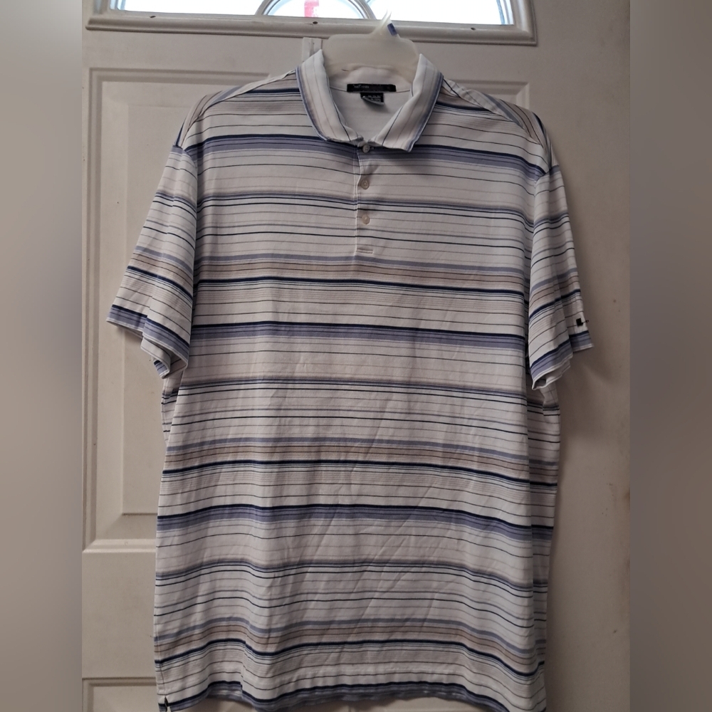 Nike Fit-Dry Tiger Woods Coll. Mens XXL Pullover Polo Golf Shirt. Striped